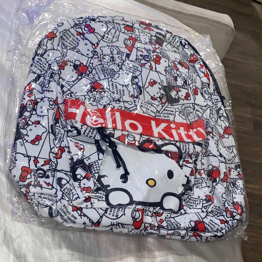 Hello Kitty Kids Backpack - Red, Black, and White